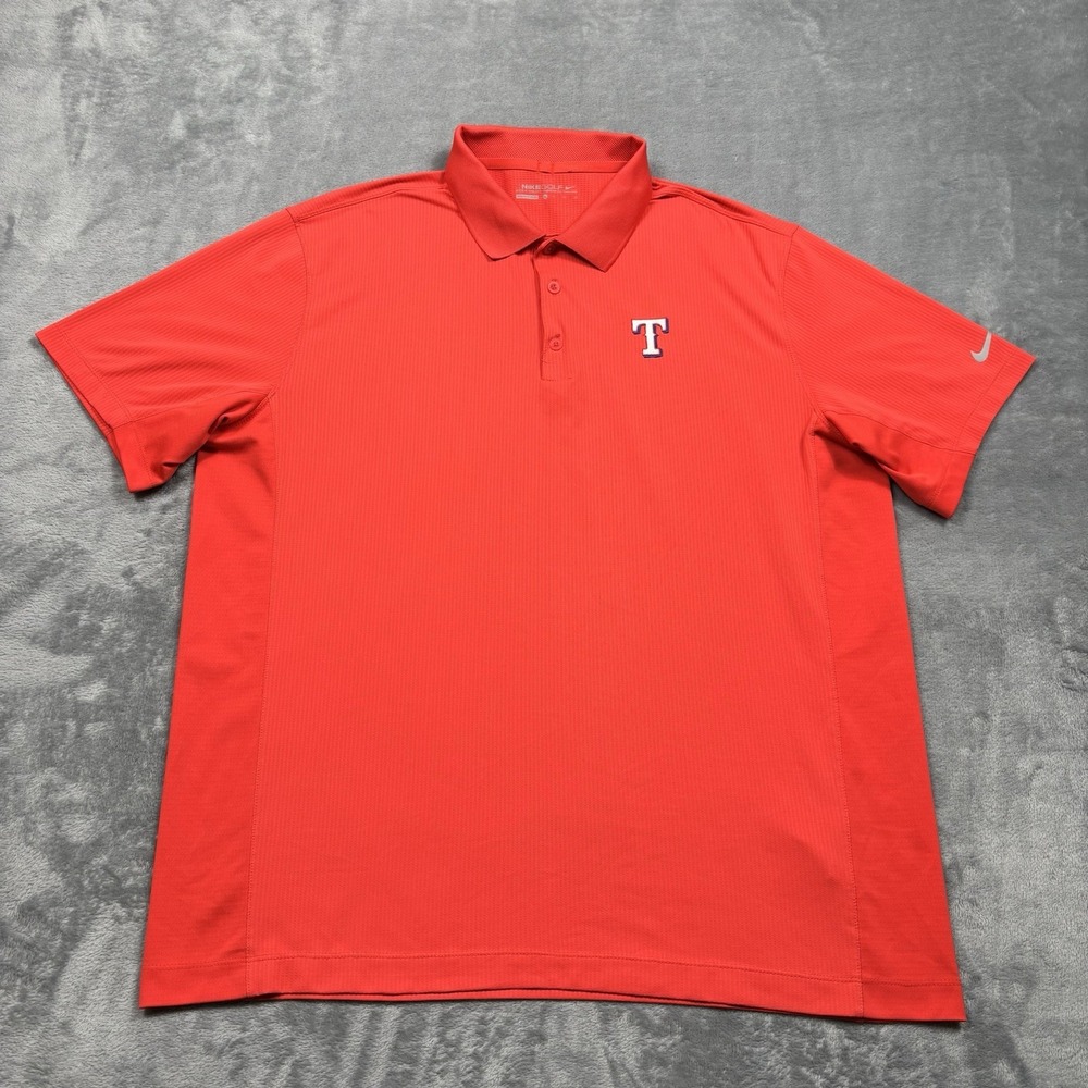 Nike Golf Texas Rangers Polo Men's XL Red Dri-FIT MLB Performance Shirt